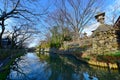 Omihachiman historic town along the canal in Japan