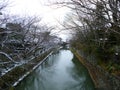 Omihachiman Moat In Snow Royalty Free Stock Photo