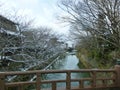 Omihachiman Moat In Winter, Snow On trees Royalty Free Stock Photo