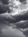 Ominous abstract storm clouds in sky dark