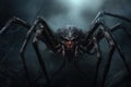 Ominous Creepy spider scene giant. Generate Ai