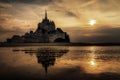 Ominous darkness at Le Mont Saint-Michel Royalty Free Stock Photo