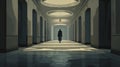 Ominous Hallway Illustration With Imposing Monumentality Royalty Free Stock Photo