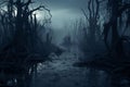 Ominous Haunted Swamp Ominous swamp with twisted