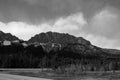 The ominous Mount Yamnuska at Springtime Royalty Free Stock Photo