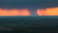 Ominous view across the Palouse in Eastern Washington of rain shaft Royalty Free Stock Photo