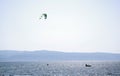 OMIS, CROATIA, SEPTEMBER 18, 2020 - Tourists enjoying kitesurfing during a windy sunny day in Omis Resort, Croatia. Royalty Free Stock Photo