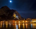 Omis at night & x28;full moon& x29; Royalty Free Stock Photo