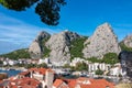 Omis - Scenic view of coastal town Omis surrounded by Dinara mountains in Split-Dalmatia, South Croatia, Europe Royalty Free Stock Photo