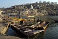 Omkareshwar ghat and river Narmada and temple of Shiva