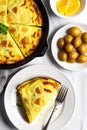 Omlet and potatos on a table