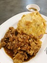 omlet Thai food fried pork garlic Royalty Free Stock Photo