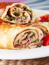 Omlette wraps with ham