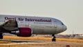 Omni Air International Boeing 767 preparing for takeoff. Royalty Free Stock Photo