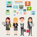 OMNI-Channel concept for digital marketing and online shopping.Illustration EPS10. Royalty Free Stock Photo