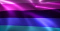 Omni Flag, Omnisexual Pride Flag with waving folds, close up view, 3D rendering