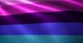 Omni Flag, Omnisexual Pride Flag with waving folds, close up view, 3D rendering