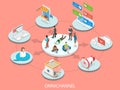 Omnichannel flat isometric vector concept. Royalty Free Stock Photo