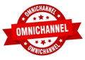 omnichannel round ribbon isolated label. omnichannel sign. Royalty Free Stock Photo