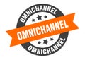 omnichannel sign. omnichannel round ribbon sticker. omnichannel