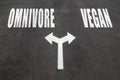 Omnivore vs vegan choice concept Royalty Free Stock Photo