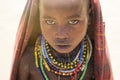 Girl from the african tribe Dassanech poses for a portrait, Mago National Park Royalty Free Stock Photo