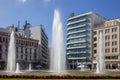 Omonoia Square reconstruction, new fountain. Athens, Greece