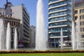 Omonoia Square reconstruction, new fountain. Athens, Greece