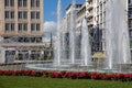 Omonoia Square reconstruction, new fountain. Athens, Greece