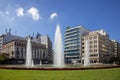 Omonoia Square reconstruction, new fountain. Athens, Greece