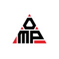 OMP triangle letter logo design with triangle shape. OMP triangle logo design monogram. OMP triangle vector logo template with red Royalty Free Stock Photo