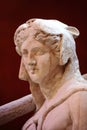 The mythical Lydian queen Omphale. Ancient Roman statue, close-up