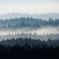 Omposition emphasizes the natural beauty and tranquility of a misty forest Royalty Free Stock Photo