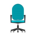 ÃÂ¡omputer chair office style front view vector icon. Indoor comfortable equipment company interior. Flat workplace PC furniture