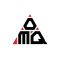 OMP triangle letter logo design with triangle shape. OMP triangle logo design monogram. OMP triangle vector logo template with red Royalty Free Stock Photo
