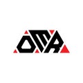 OMR triangle letter logo design with triangle shape. OMR triangle logo design monogram. OMR triangle vector logo template with red Royalty Free Stock Photo