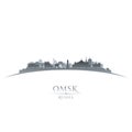 Omsk Russia city skyline silhouette white background