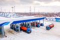 Omsk, Russia - December 6, 2011: Gazprom, gas station