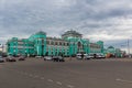 OMSK, RUSSIA - JULY 7, 2018: View of the railway station in Oms