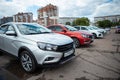 OMSK, RUSSIA - JUNE 28, 2020: Meeting of the Lada Vesta Omsk group community-Lada Vesta around the world.