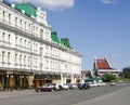 OMSK, RUSSIA - JUNE 12, 2015: Partizanskaia street, views of the Hall of organ and chamber music and musical theatre