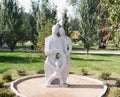 Omsk, Russia - September 23, 2016: park sculpture `Family` in Dzerzhinsk square