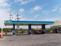 OMV gas station with fueling car Royalty Free Stock Photo