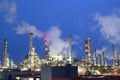 OMV refinery in Schwechat at night Royalty Free Stock Photo