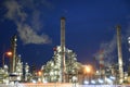 OMV refinery in Schwechat at night Royalty Free Stock Photo