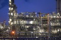 OMV refinery in Schwechat at night Royalty Free Stock Photo