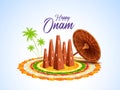 Onam celebration background for Happy Onam festival of South India Kerala