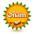 Onam celebration background for Happy Onam festival of South India Kerala