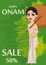 Onam celebration. Indian woman
