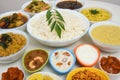 Onam sadhya, traditional Indian vegetarian lunch in Kerala Royalty Free Stock Photo